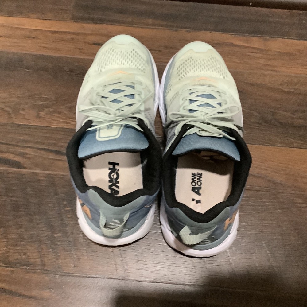 Hoka One One Clifton 6 Womens Running Shoes Blue Mint Green Ombre Sneaker - Picture 7 of 13